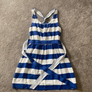 Banana Republic Crepe Dress Blue/Off White. Size 8